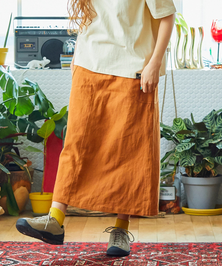 go slow caravan(ゴースローキャラバン) |LINEN/COTTON脇ポケスカート (WOMENS)