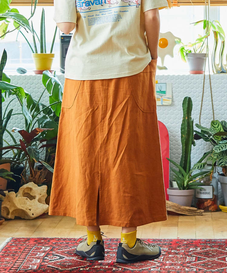 go slow caravan(ゴースローキャラバン) |LINEN/COTTON脇ポケスカート (WOMENS)