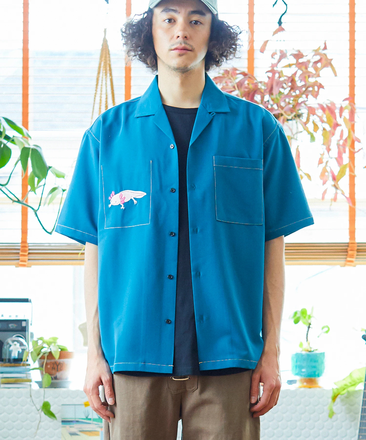 go slow caravan(ゴースローキャラバン) |T/Rストレッチ1ポイント刺繍O/Pシャツ (MENS/WOMENS)