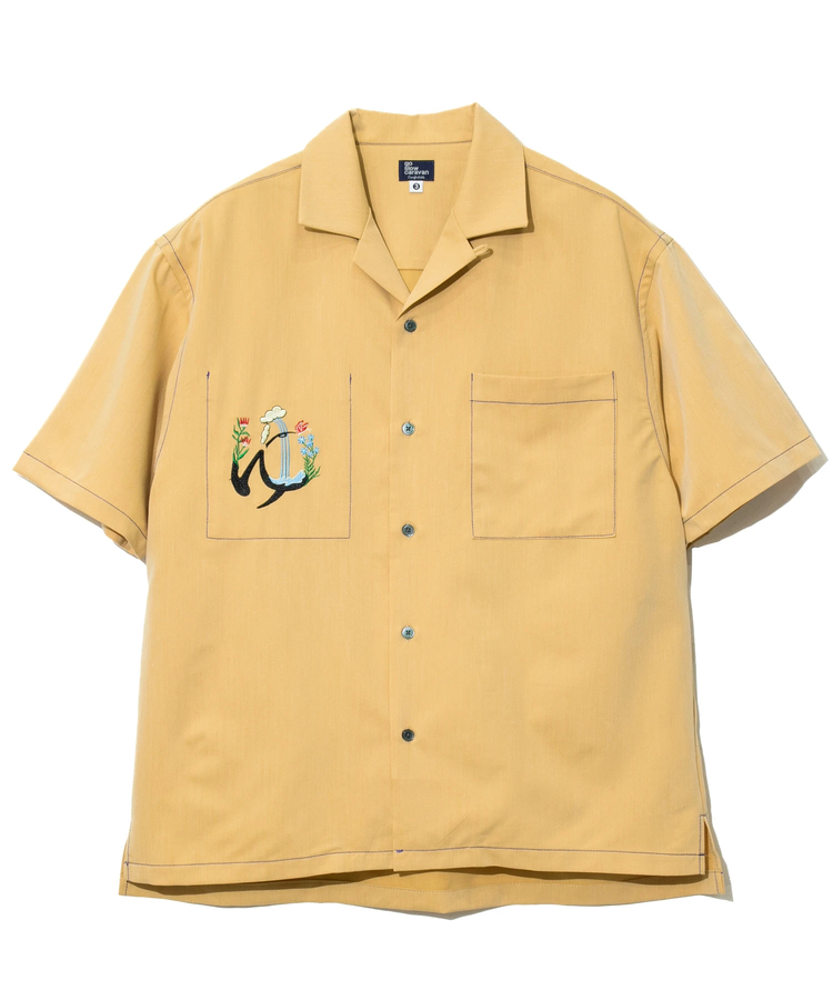 go slow caravan(ゴースローキャラバン) |T/Rストレッチ1ポイント刺繍O/Pシャツ (MENS/WOMENS)