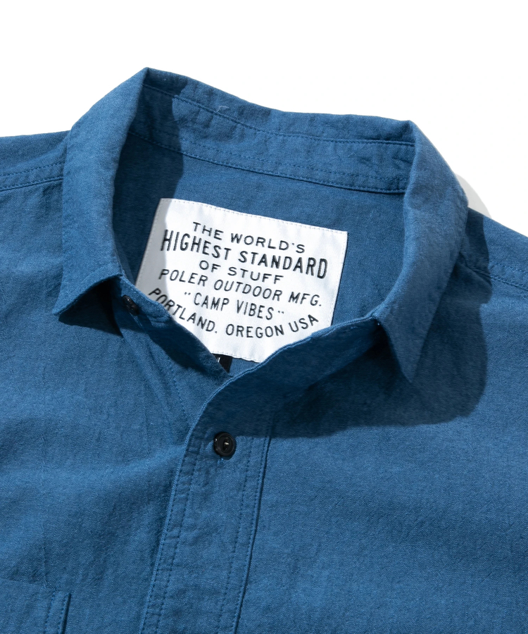 POLER/ポーラー EMB CHAMBRAY S/S RELAX FIT SHIRT (MENS