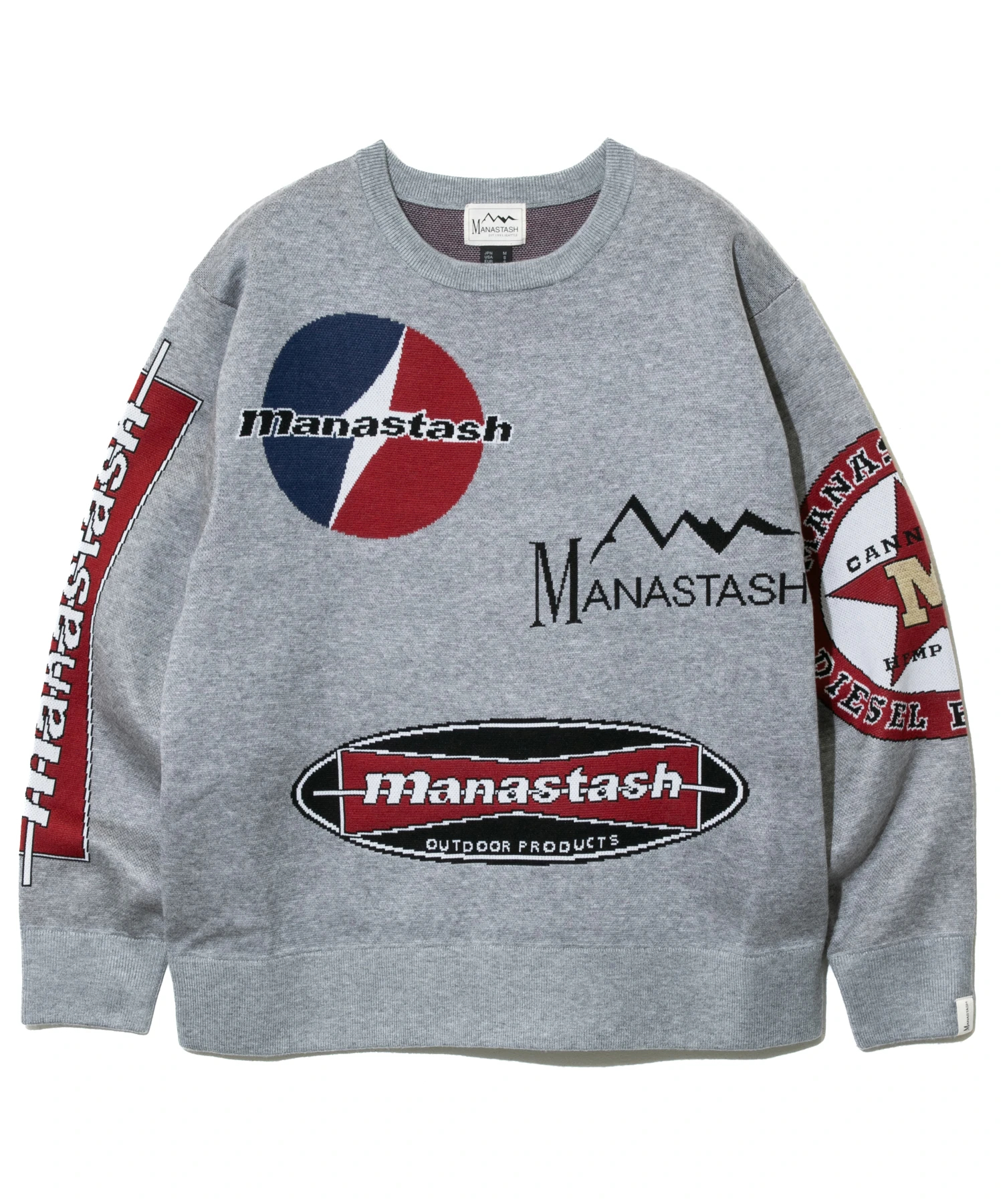 MANASTASH/マナスタッシュ MULTI CLASSIC LOGO CREWNECK KNIT (MENS