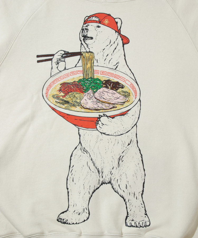 空紡糸裏毛 豚骨ラーメンクマプルパーカー (MENS/WOMENS