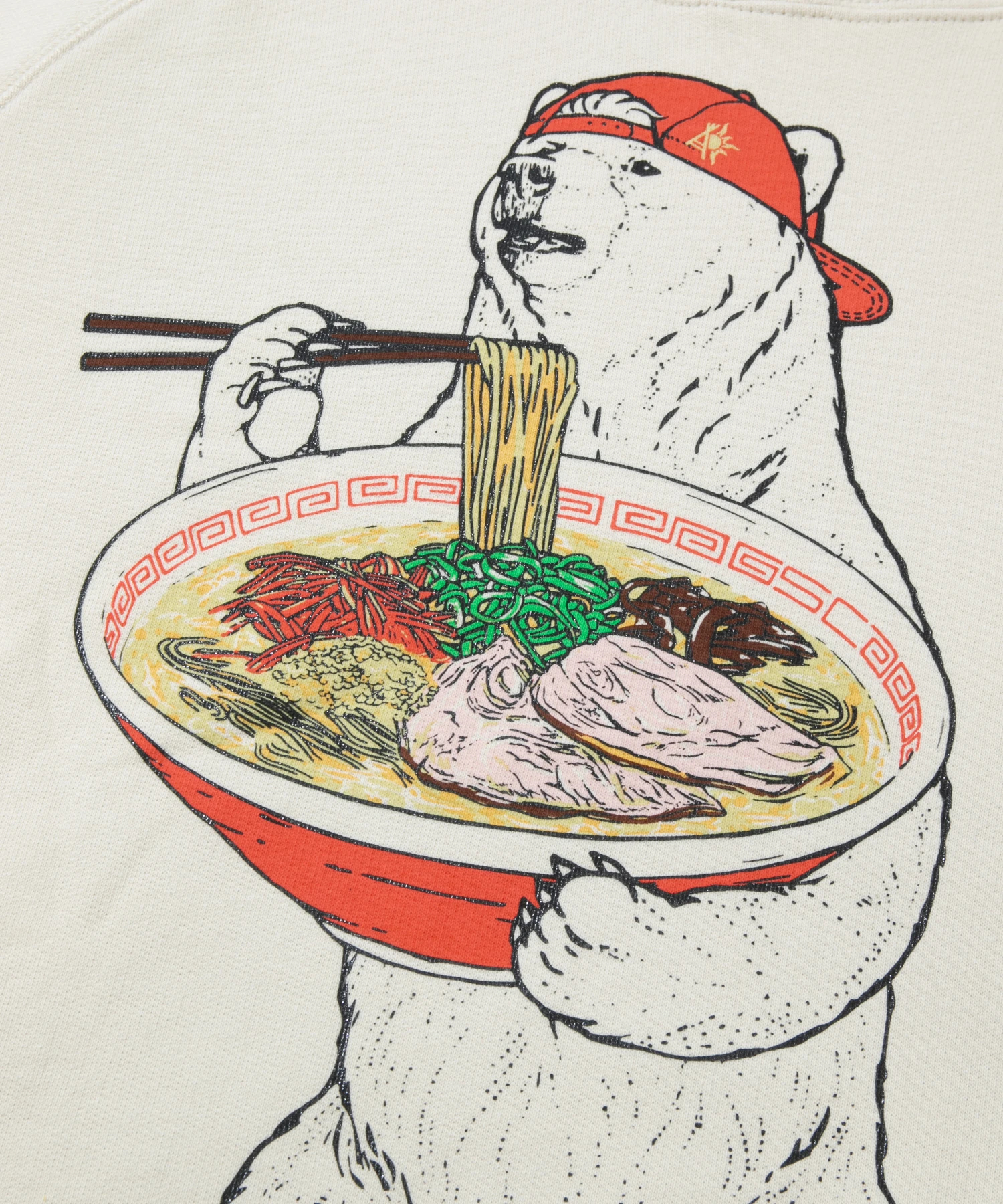 空紡糸裏毛 豚骨ラーメンクマプルパーカー (MENS/WOMENS