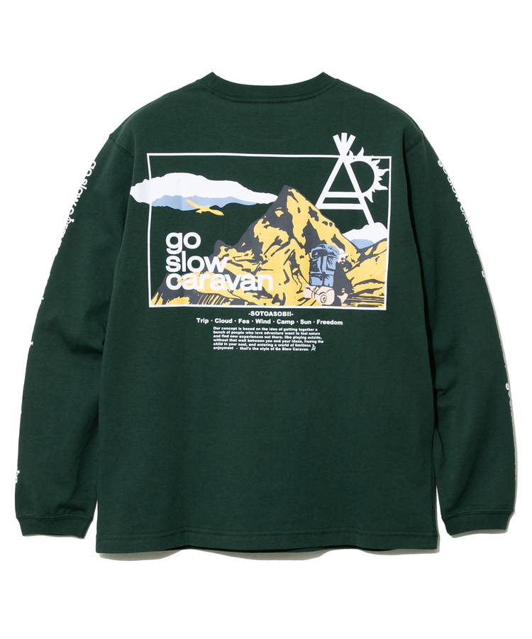 USA/C スクエアLOGOバックプリント ロングスリーブTEE (MENS