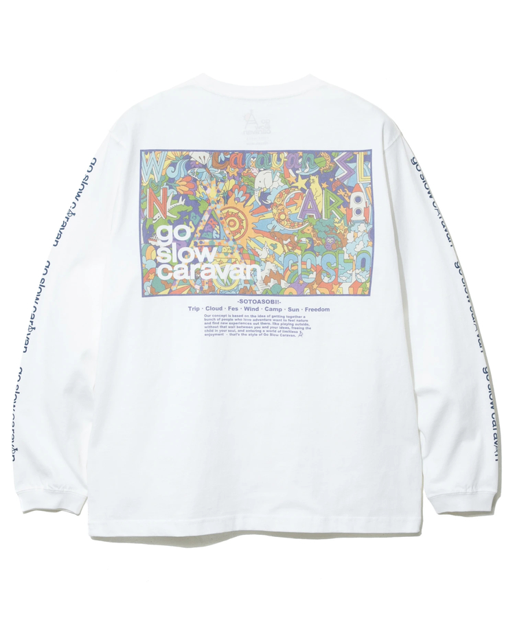 USA/C スクエアLOGOバックプリント ロングスリーブTEE (MENS