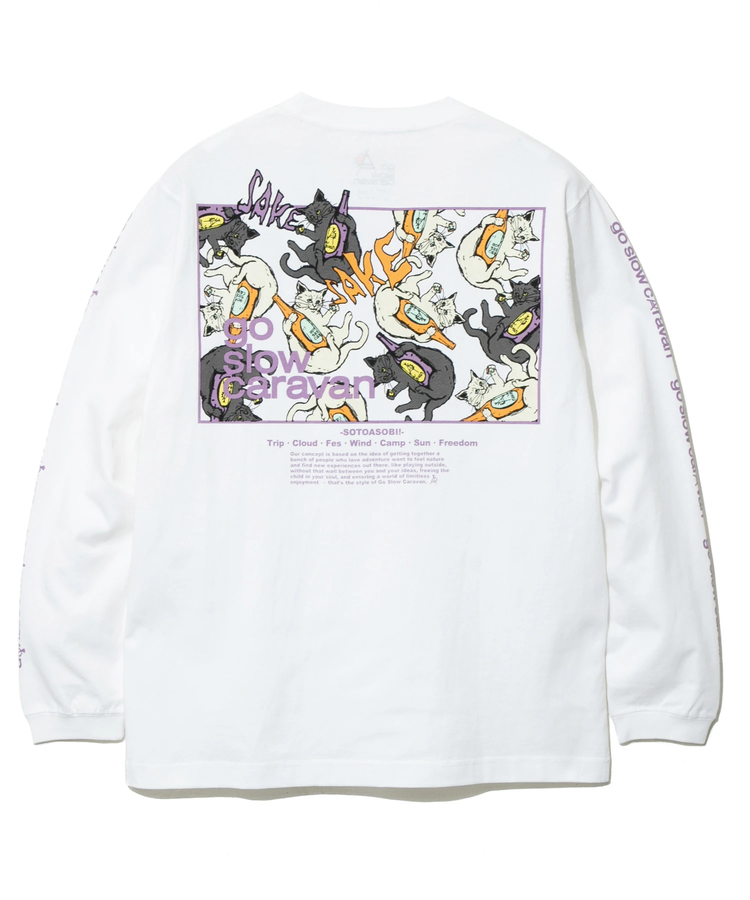 USA/C スクエアLOGOバックプリント ロングスリーブTEE (MENS