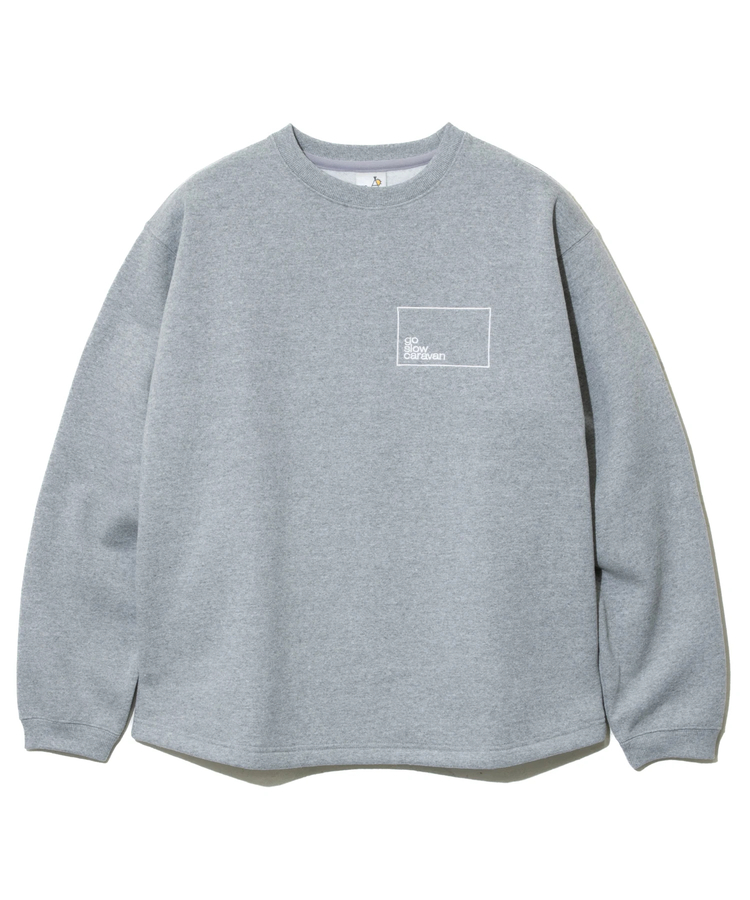 go slow caravan(ゴースローキャラバン) |eco lead 裏起毛 スクエアLOGOラウンドクルーネック (MENS)