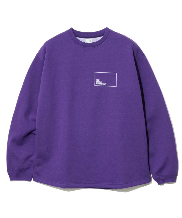 go slow caravan(ゴースローキャラバン) |eco lead 裏起毛 スクエアLOGOラウンドクルーネック (MENS)