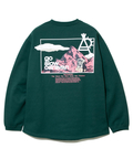 go slow caravan(ゴースローキャラバン) |eco lead 裏起毛 スクエアLOGOラウンドクルーネック (MENS)