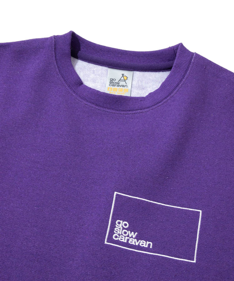 go slow caravan(ゴースローキャラバン) |eco lead 裏起毛 スクエアLOGOラウンドクルーネック (MENS)