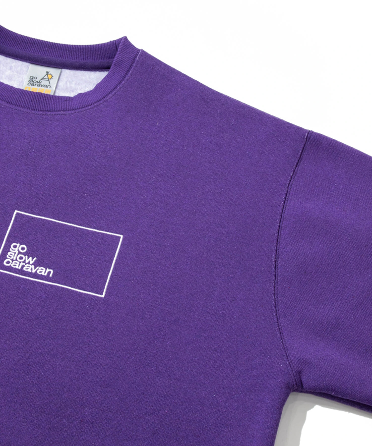 go slow caravan(ゴースローキャラバン) |eco lead 裏起毛 スクエアLOGOラウンドクルーネック (MENS)