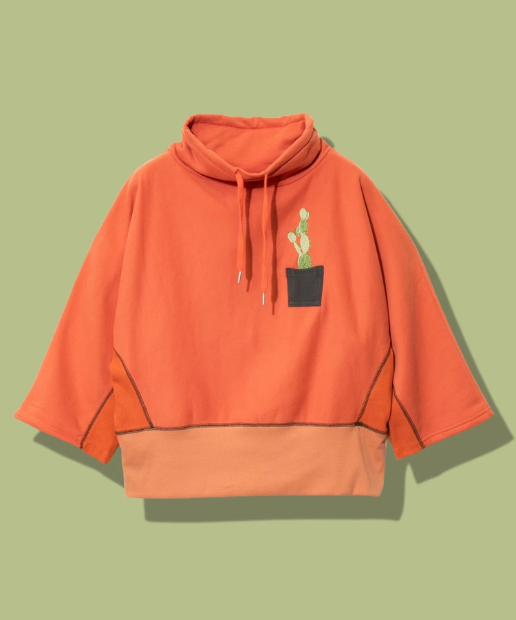 go slow caravan(ゴースローキャラバン) |裏起毛ハイネックドルマンプルオーバー多肉植物 (WOMENS)