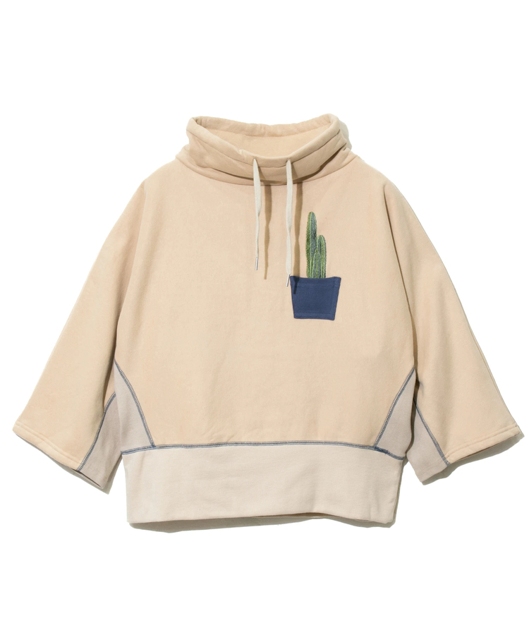 go slow caravan(ゴースローキャラバン) |裏起毛ハイネックドルマンプルオーバー多肉植物 (WOMENS)