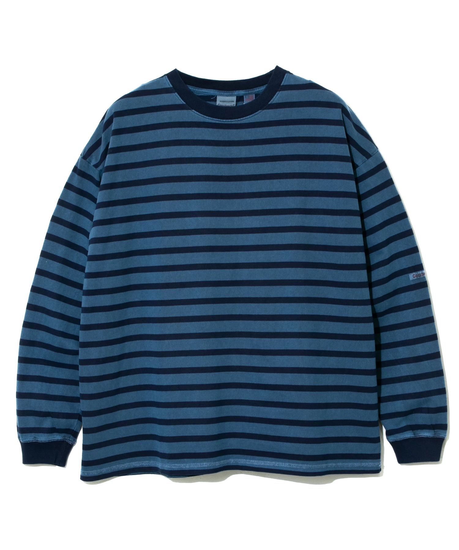 Goodwear/グッドウェア 製品染めボーダーL/S SUPER BIG TEE (MENS