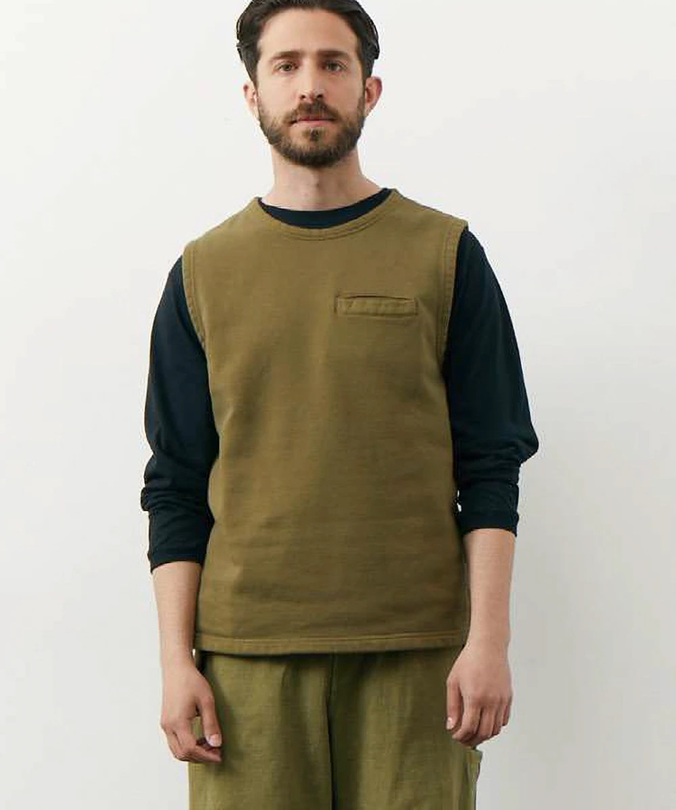 go slow caravan(ゴースローキャラバン) |GOOD ON/グッドオン FLEECE CREW VEST -KOUDENSHI- (MENS)