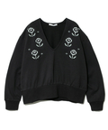 go slow caravan(ゴースローキャラバン) |NUEVO BLANCA/ヌエヴォブランカ モザイク刺繍Vネックプルオーバー (WOMENS)