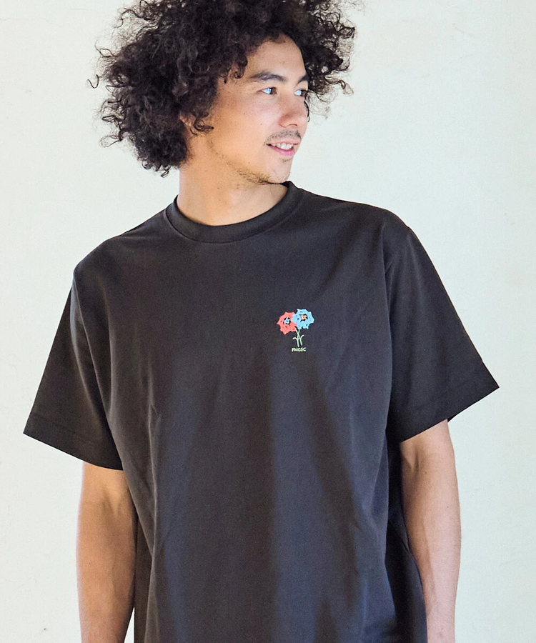 go slow caravan(ゴースローキャラバン) |Drymix FLOWER刺繍TEE (MENS/WOMENS)