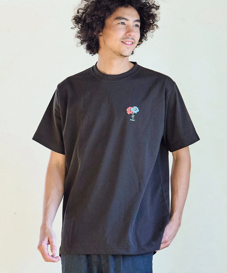 go slow caravan(ゴースローキャラバン) |Drymix FLOWER刺繍TEE (MENS/WOMENS)