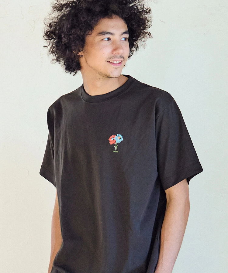 go slow caravan(ゴースローキャラバン) |Drymix FLOWER刺繍TEE (MENS/WOMENS)