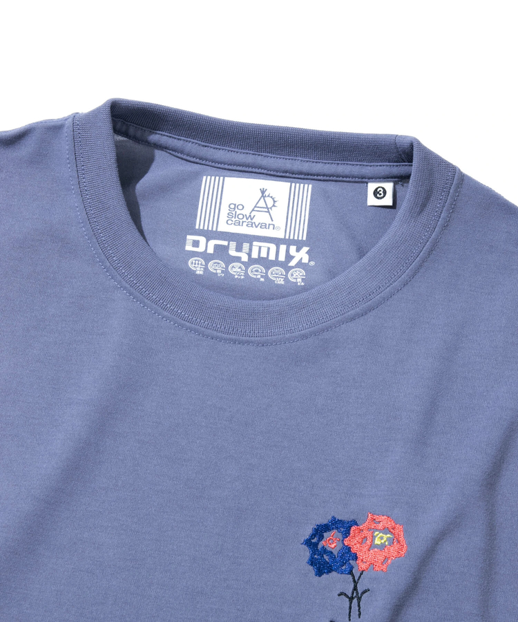 go slow caravan(ゴースローキャラバン) |Drymix FLOWER刺繍TEE (MENS/WOMENS)