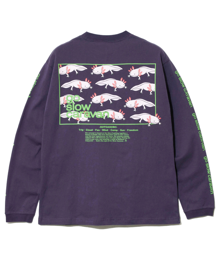 go slow caravan(ゴースローキャラバン) |USA/C スクエアLOGOバックプリント ロングスリーブTEE (MENS)