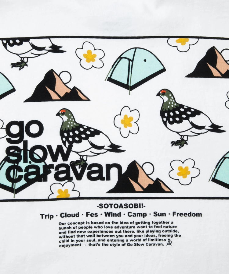 go slow caravan(ゴースローキャラバン) |USA/C スクエアLOGOバックプリント ロングスリーブTEE (MENS)