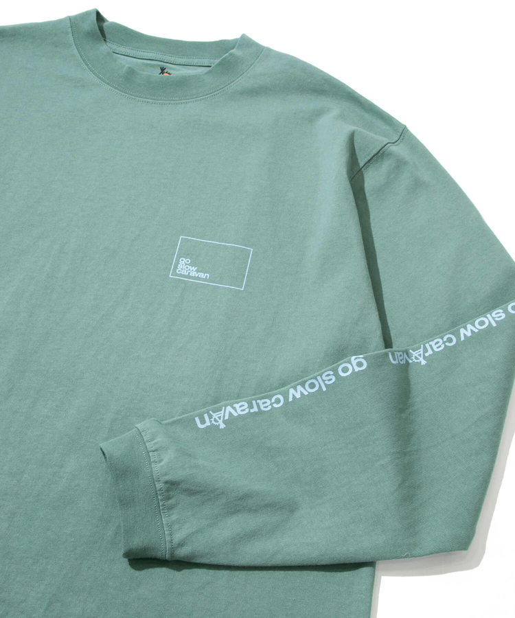 go slow caravan(ゴースローキャラバン) |USA/C スクエアLOGOバックプリント ロングスリーブTEE (MENS)