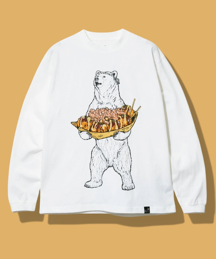 go slow caravan(ゴースローキャラバン) |USA/C たこ焼きクマ ロングスリーブTEE (MENS/WOMENS)