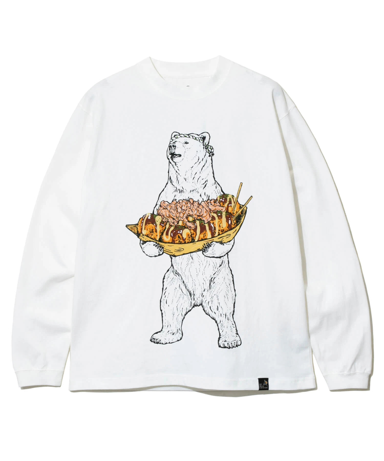 go slow caravan(ゴースローキャラバン) |USA/C たこ焼きクマ ロングスリーブTEE (MENS/WOMENS)