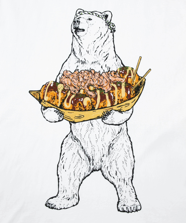 go slow caravan(ゴースローキャラバン) |USA/C たこ焼きクマ ロングスリーブTEE (MENS/WOMENS)
