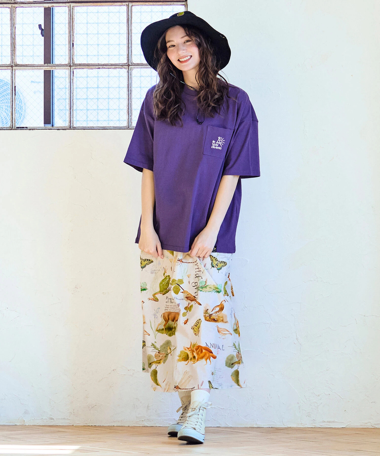 USA/C gsc 色々モチーフバックプリント PKTゆったりTEE (MENS
