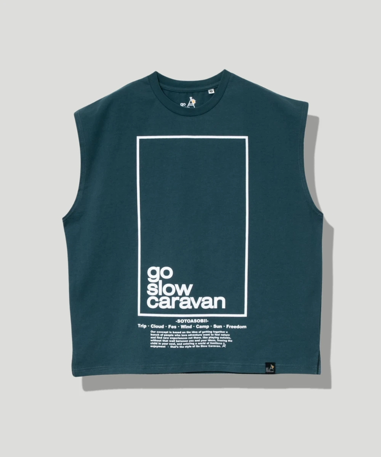 go slow caravan(ゴースローキャラバン) |USA/C スクエアロゴ ノースリーブBIG TEE (MENS)