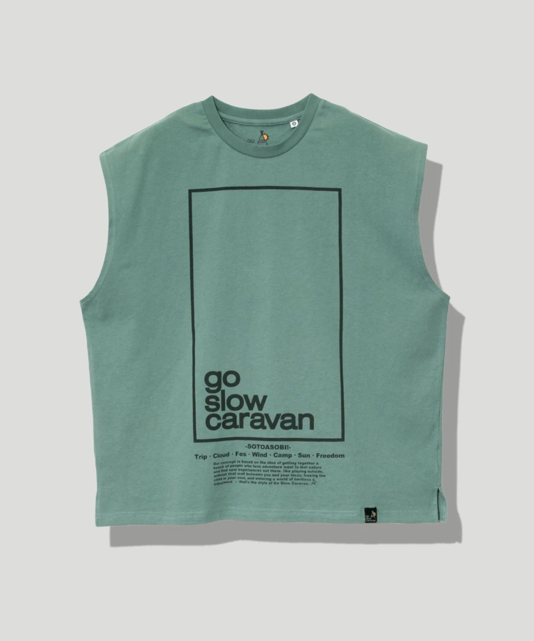 go slow caravan(ゴースローキャラバン) |USA/C スクエアロゴ ノースリーブBIG TEE (MENS)