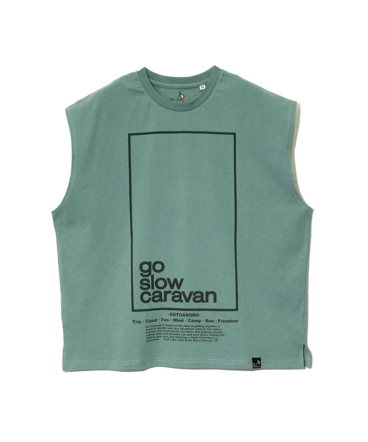 go slow caravan(ゴースローキャラバン) |USA/C スクエアロゴ ノースリーブBIG TEE (MENS)