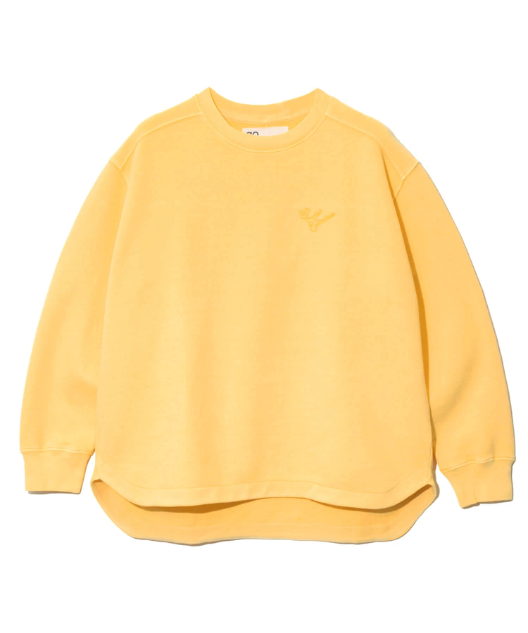 go slow caravan(ゴースローキャラバン) |UNIQUEインレイ ラウンドヘムプルオーバーPIGMENT DYE (MENS)