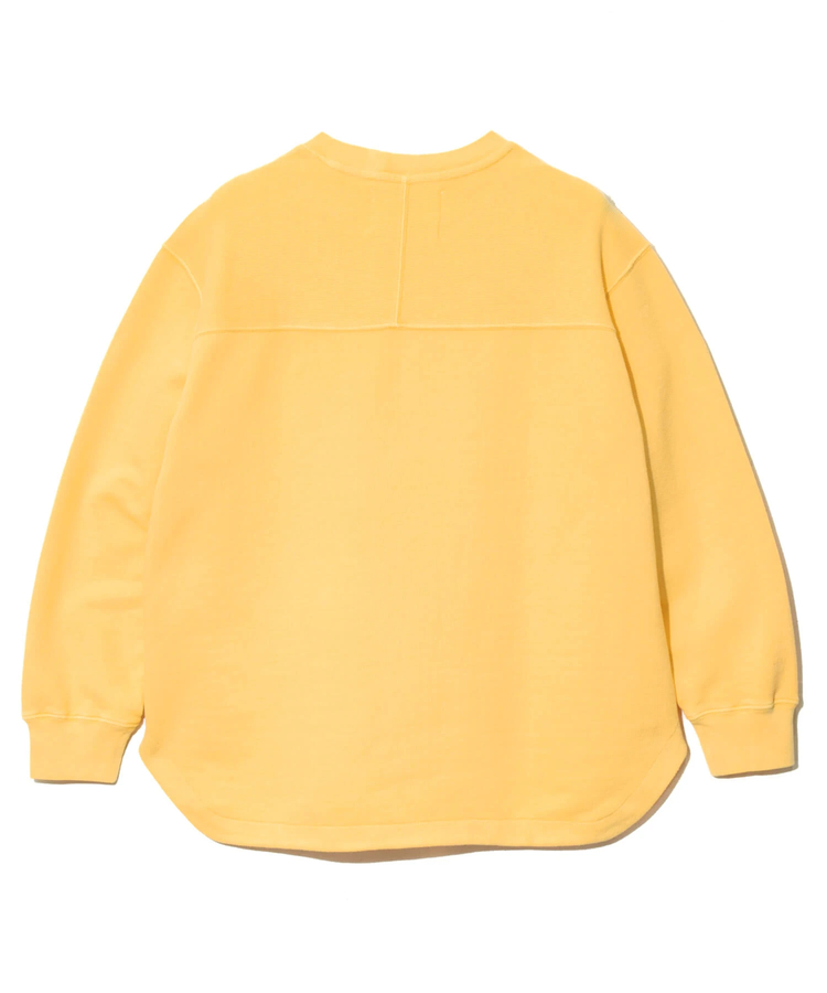 go slow caravan(ゴースローキャラバン) |UNIQUEインレイ ラウンドヘムプルオーバーPIGMENT DYE (MENS)
