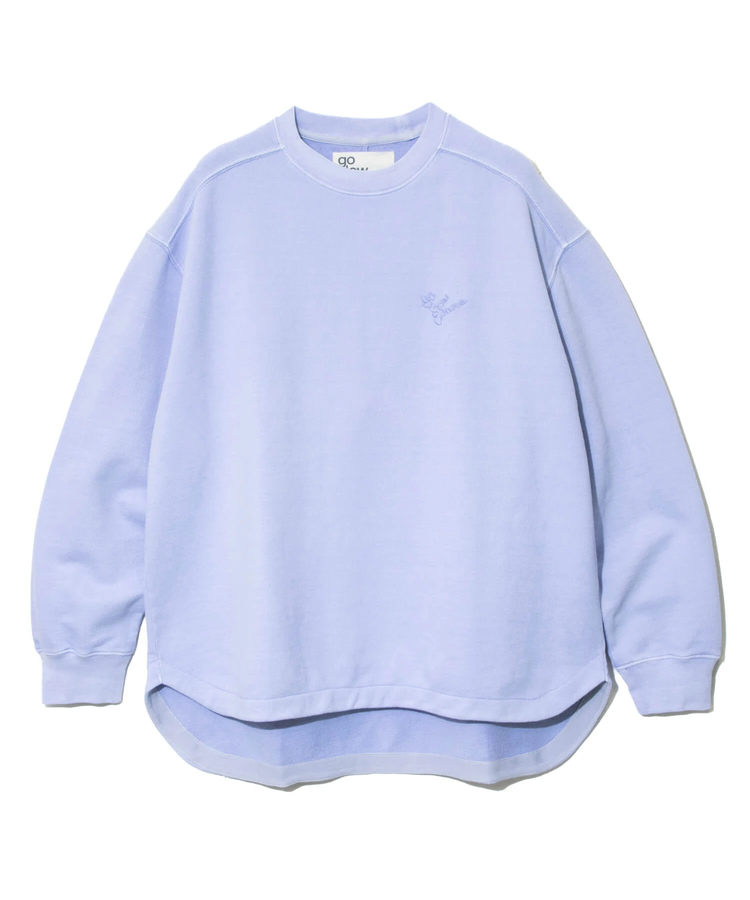 go slow caravan(ゴースローキャラバン) |UNIQUEインレイ ラウンドヘムプルオーバーPIGMENT DYE (MENS)