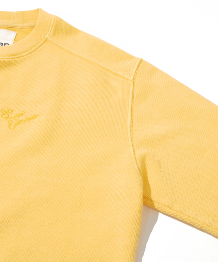 go slow caravan(ゴースローキャラバン) |UNIQUEインレイ ラウンドヘムプルオーバーPIGMENT DYE (MENS)