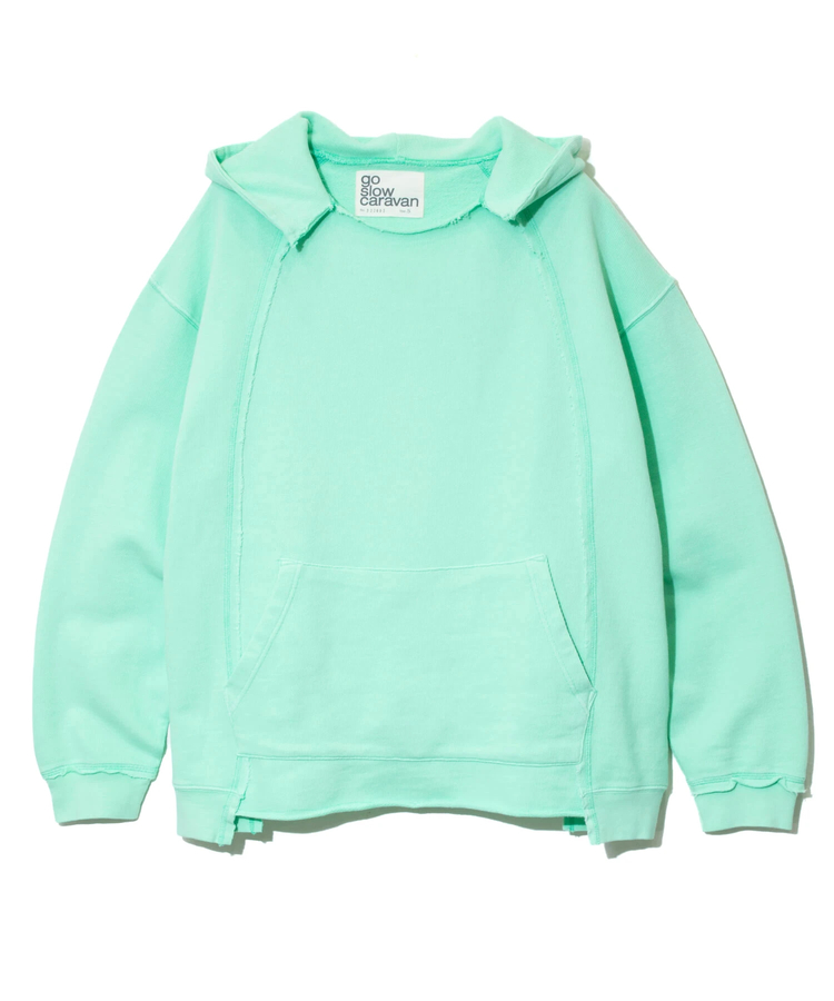 go slow caravan(ゴースローキャラバン) |UNIQUEインレイ切替フーディーPIGMENT DYE (MENS)
