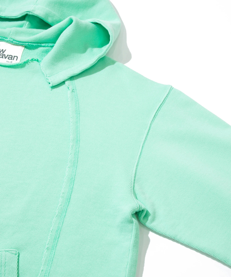 go slow caravan(ゴースローキャラバン) |UNIQUEインレイ切替フーディーPIGMENT DYE (MENS)