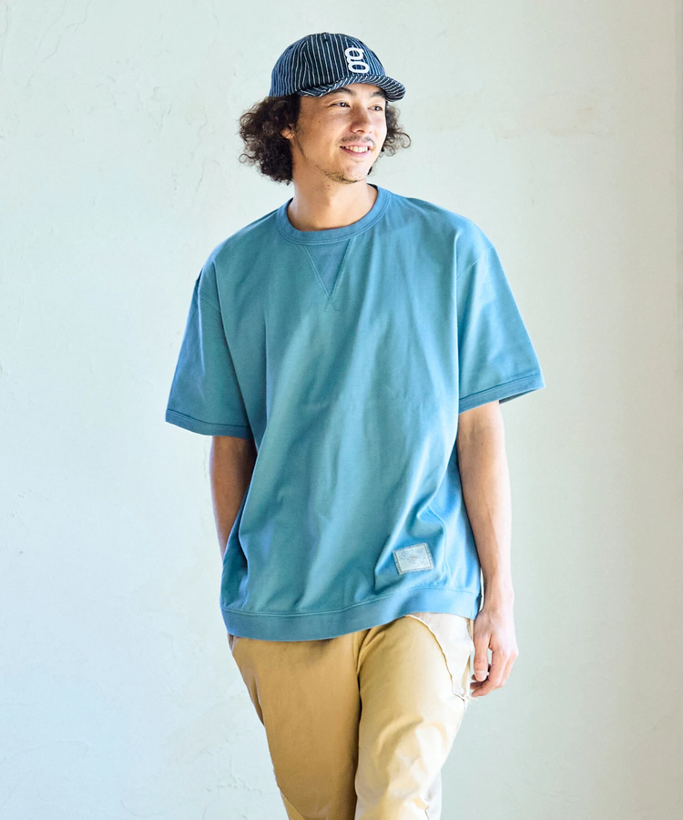 go slow caravan(ゴースローキャラバン) |Wフェイス天竺 リバーシブル トリムパネルリブゆったりTE (MENS/WOMENS)