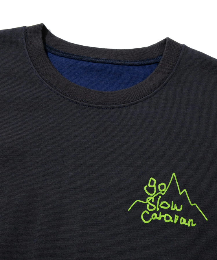 go slow caravan(ゴースローキャラバン) |Wフェイス天竺 リバーシブル ロゴプリント TEE (MENS)