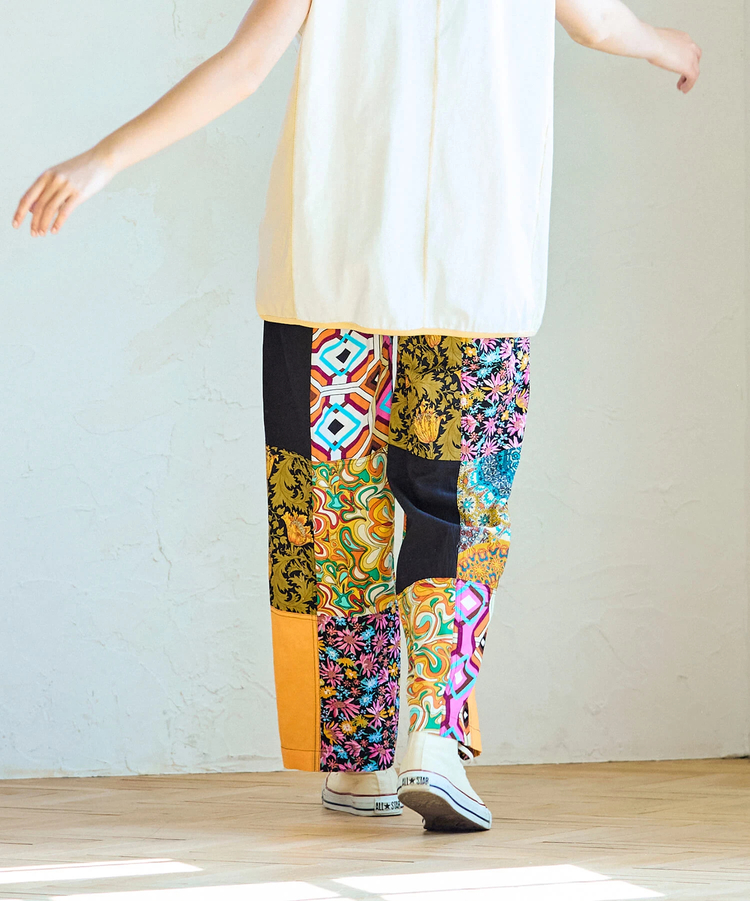 go slow caravan(ゴースローキャラバン) |総柄パッチワークパンツ (WOMENS)