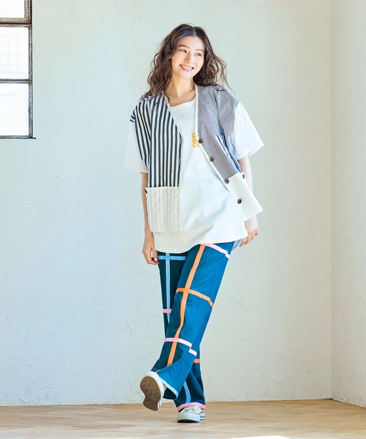 go slow caravan(ゴースローキャラバン) |配色ラインテープパンツ (WOMENS)