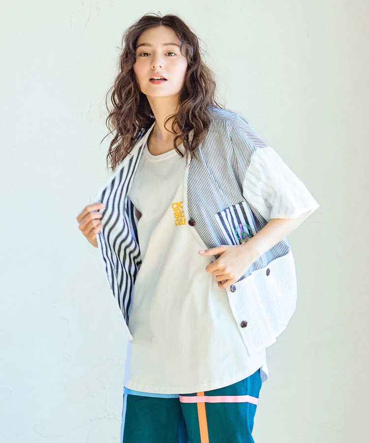 go slow caravan(ゴースローキャラバン) |ストライプ/チェックハーフシャツ (WOMENS)