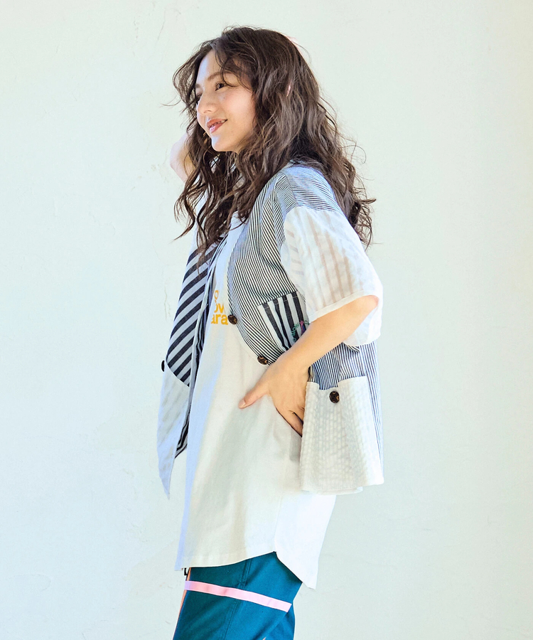 go slow caravan(ゴースローキャラバン) |ストライプ/チェックハーフシャツ (WOMENS)
