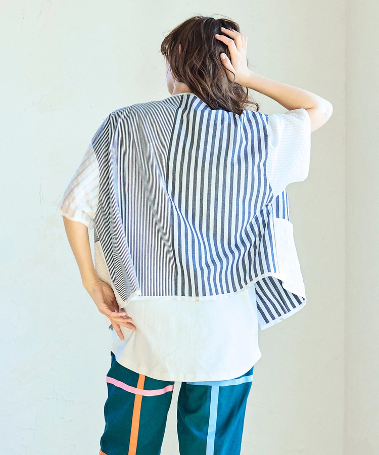 go slow caravan(ゴースローキャラバン) |ストライプ/チェックハーフシャツ (WOMENS)