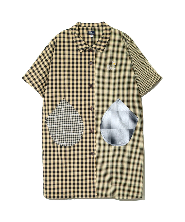 go slow caravan(ゴースローキャラバン) |ストライプ/チェックドルマンオーバーシャツワンピース (WOMENS)