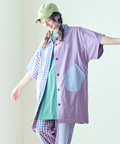 go slow caravan(ゴースローキャラバン) |ストライプ/チェックドルマンオーバーシャツワンピース (WOMENS)